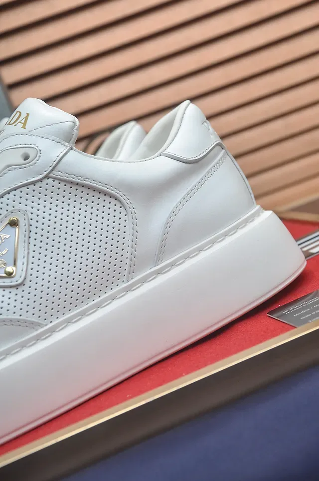 Prada Cloudbust White Perforated Leather Lifestyle Sneakers 9