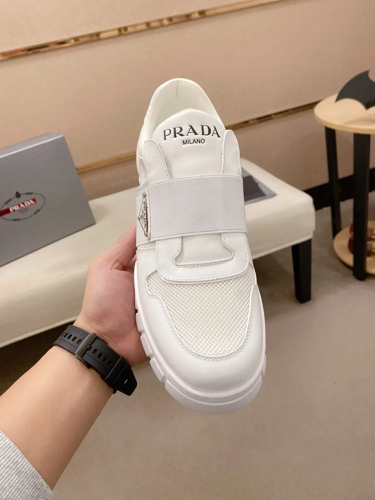 Prada Cloudbust White Slip-On Lifestyle Sneaker 2