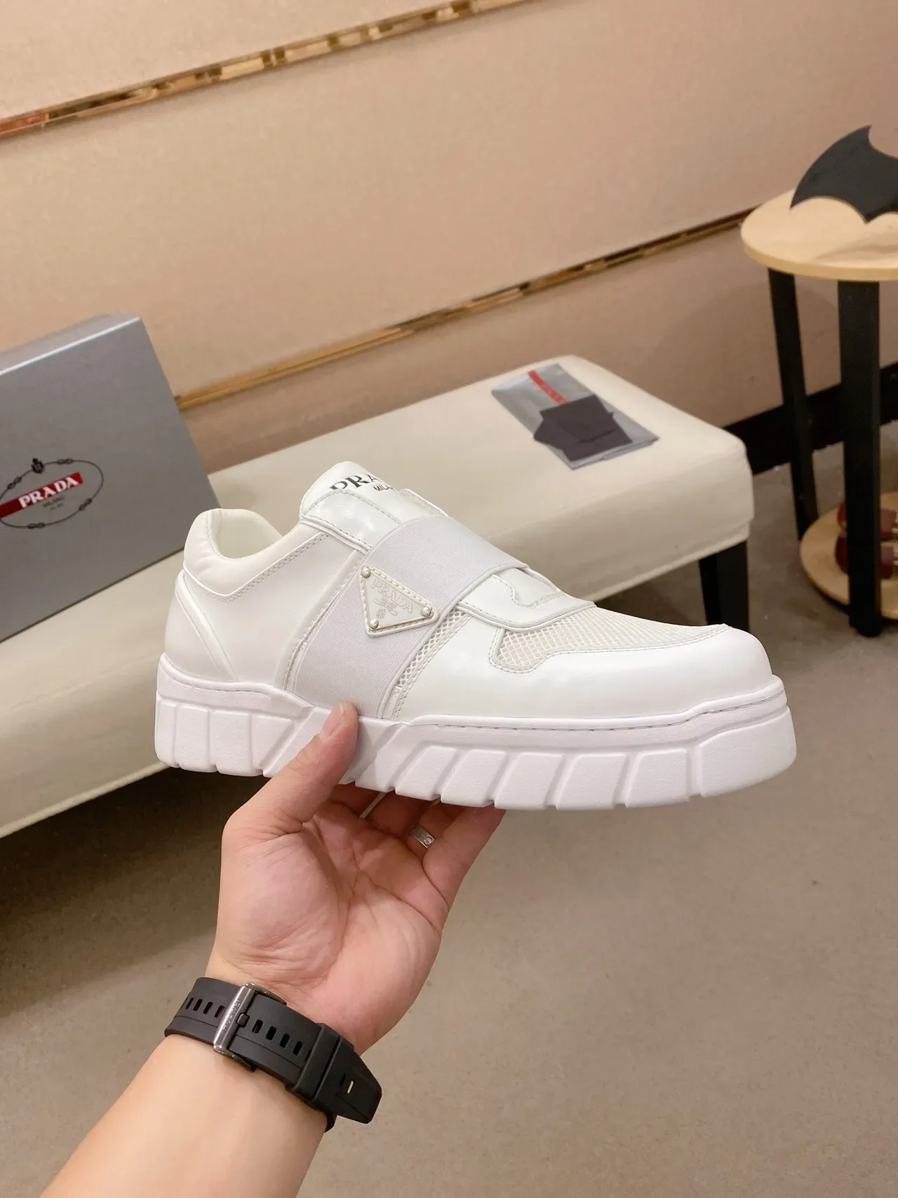 Prada Cloudbust White Slip-On Lifestyle Sneaker 4