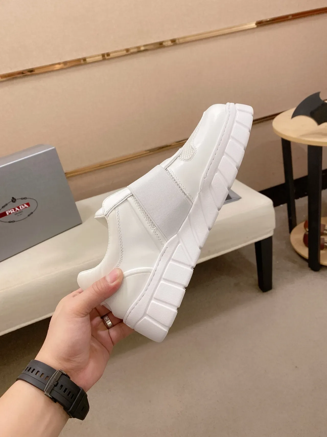 Prada Cloudbust White Slip-On Lifestyle Sneaker 5