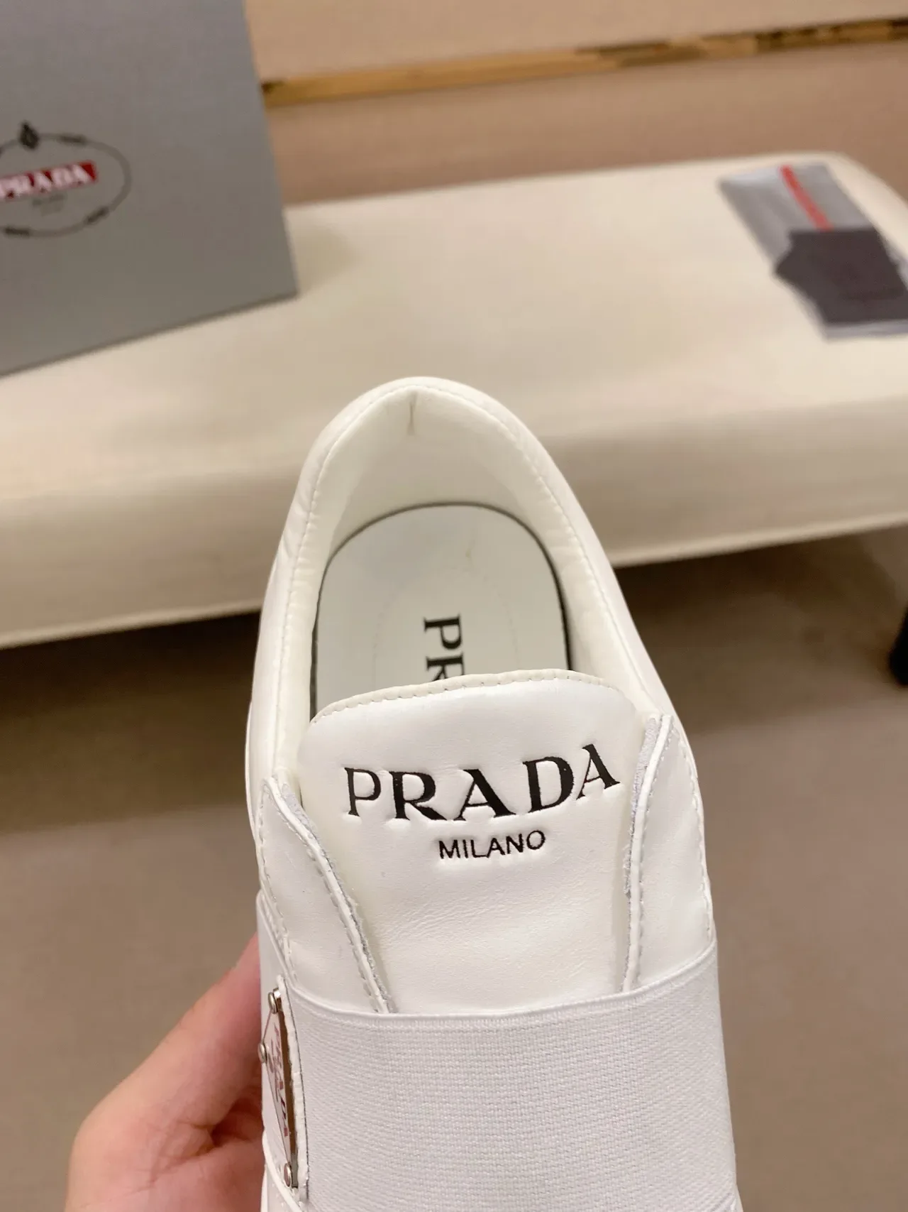 Prada Cloudbust White Slip-On Lifestyle Sneaker 6