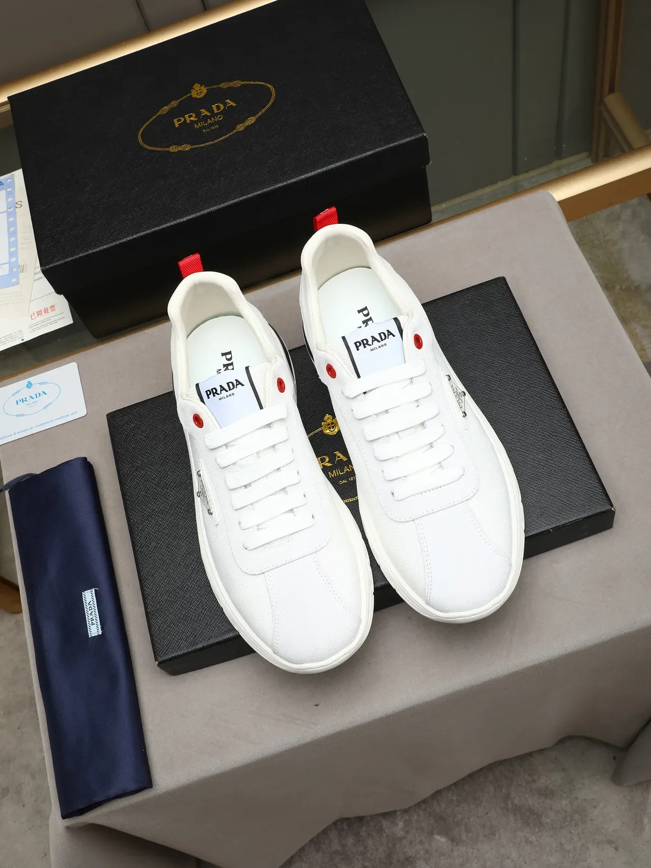 Prada Cloudbust White Textile-Suede Lifestyle Sneakers 2