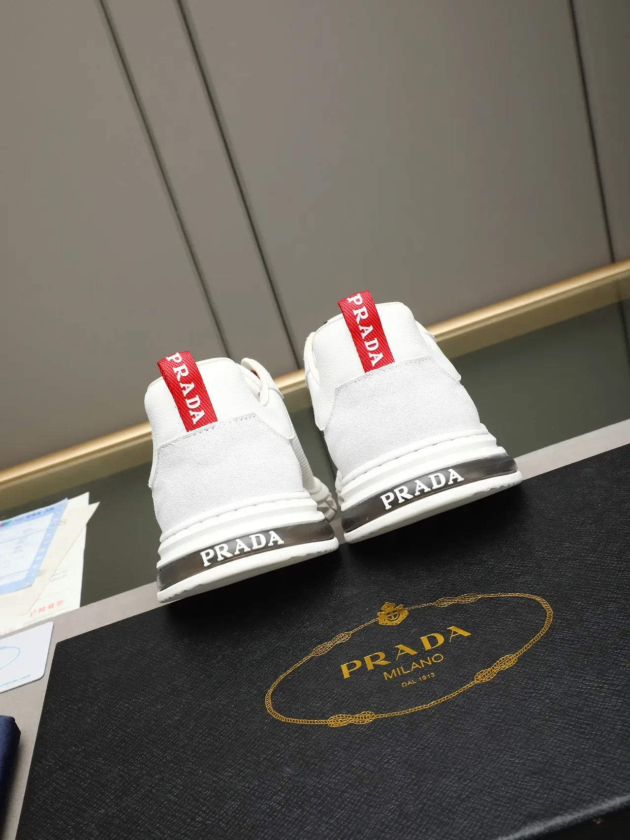 Prada Cloudbust White Textile-Suede Lifestyle Sneakers 3
