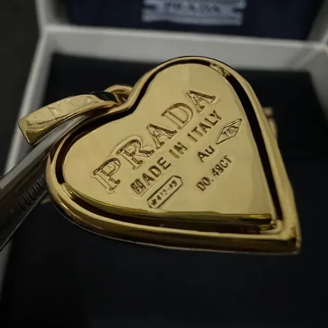 Prada Heart-Shaped Pavé Crystal Drop Earrings 2