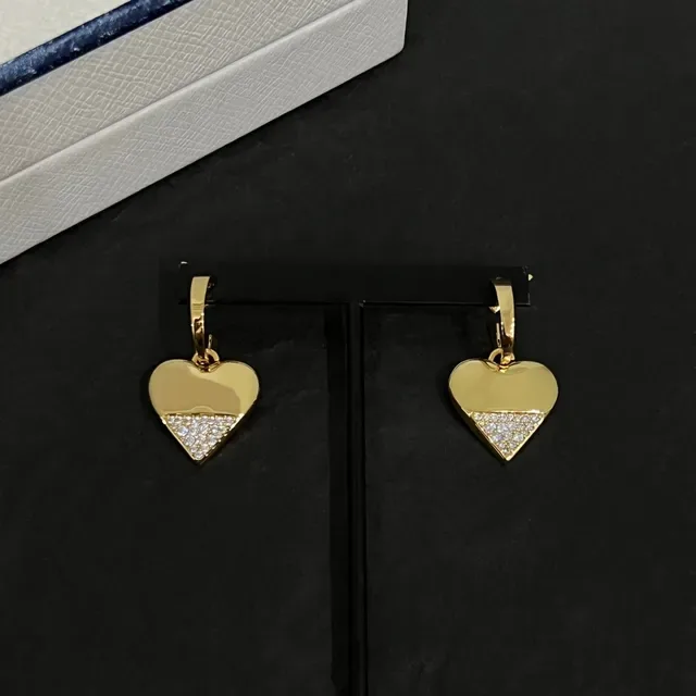 Prada Heart-Shaped Pavé Crystal Drop Earrings 5