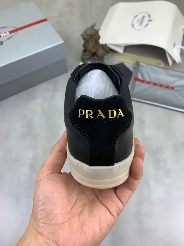 Prada Panelled Suede and Leather Black Lifestyle Sneaker 3