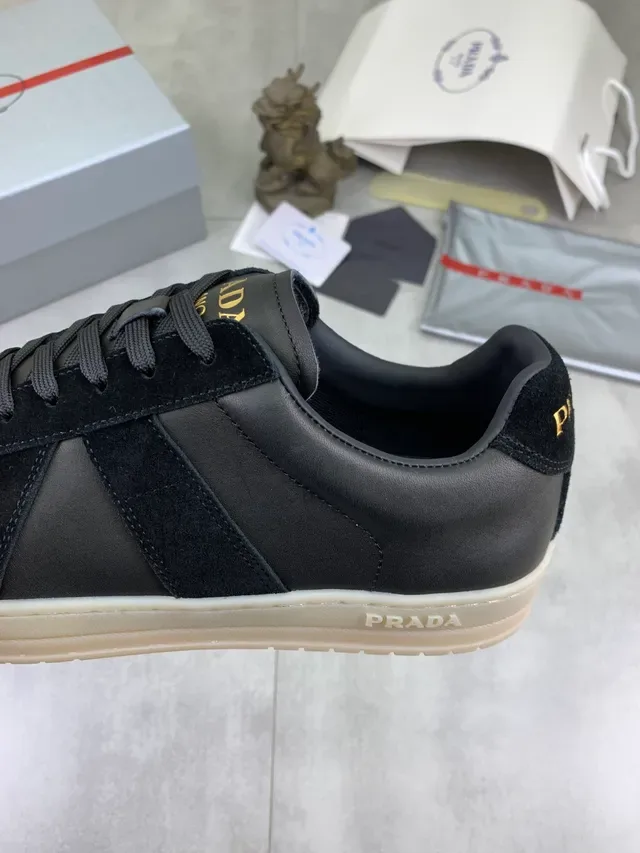 Prada Panelled Suede and Leather Black Lifestyle Sneaker 4