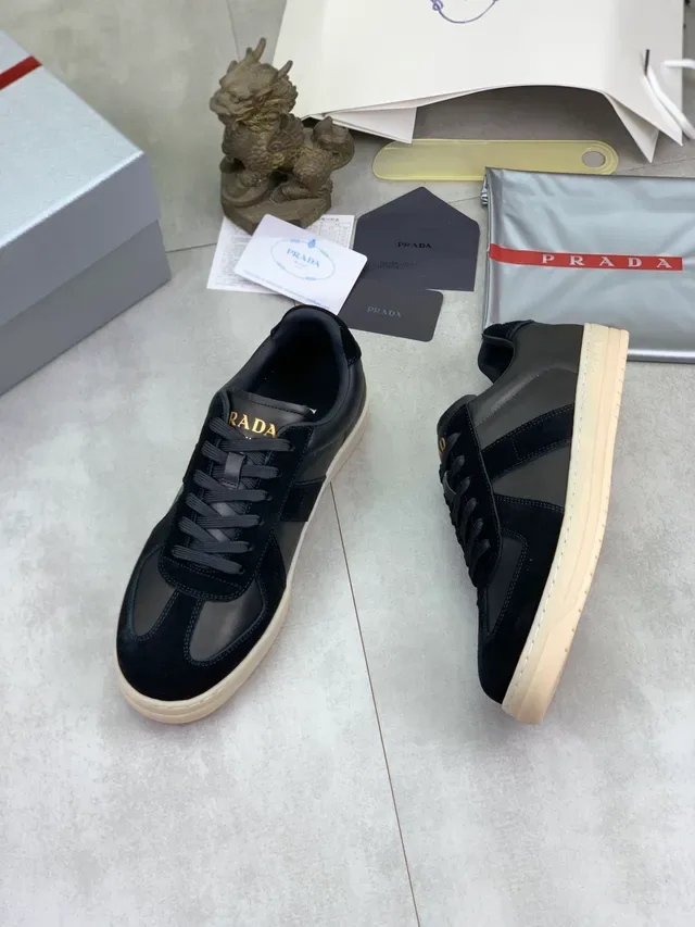 Prada Panelled Suede and Leather Black Lifestyle Sneaker 5