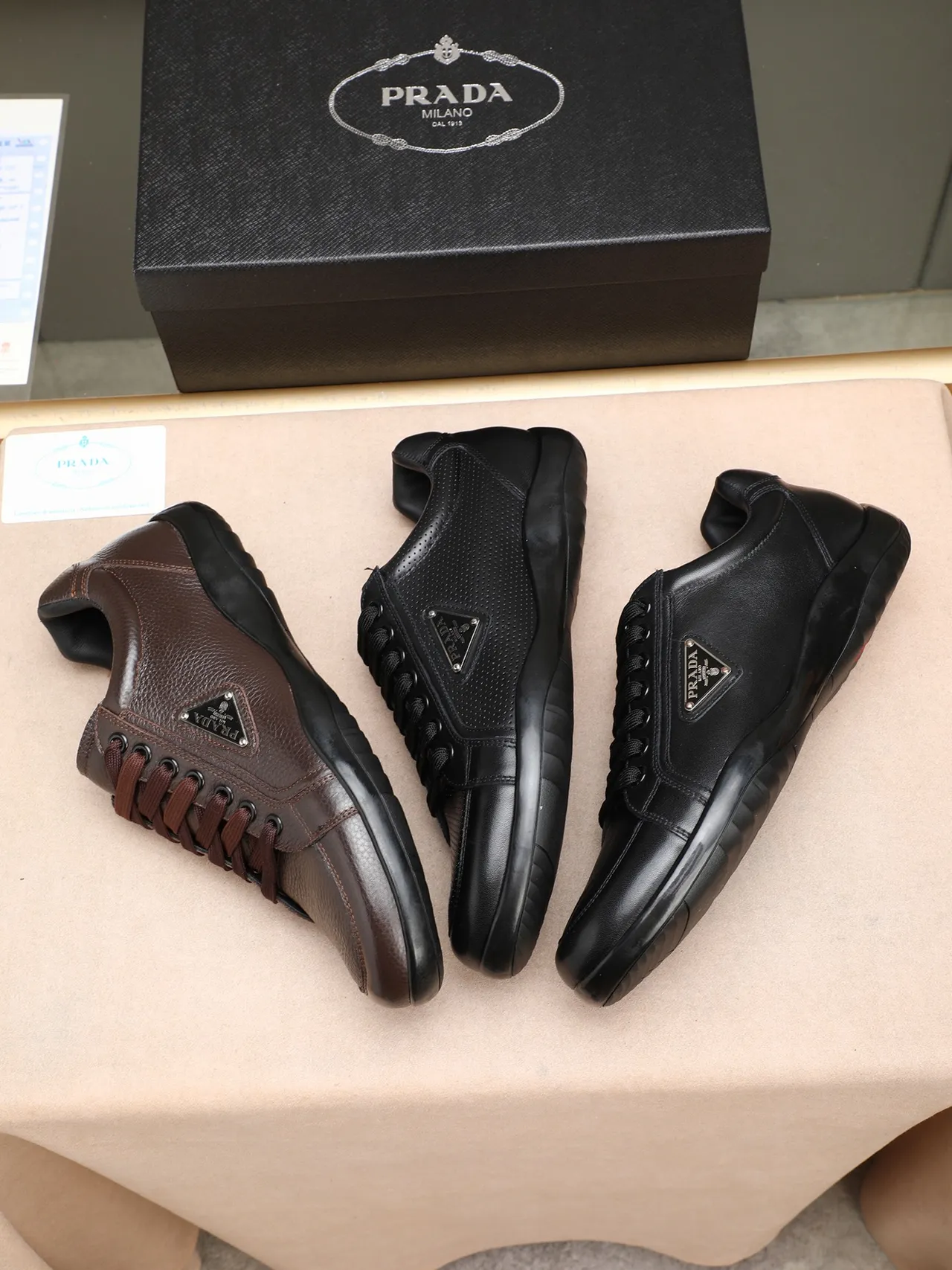 Prada Perforated Leather Black Casual Shoe 2