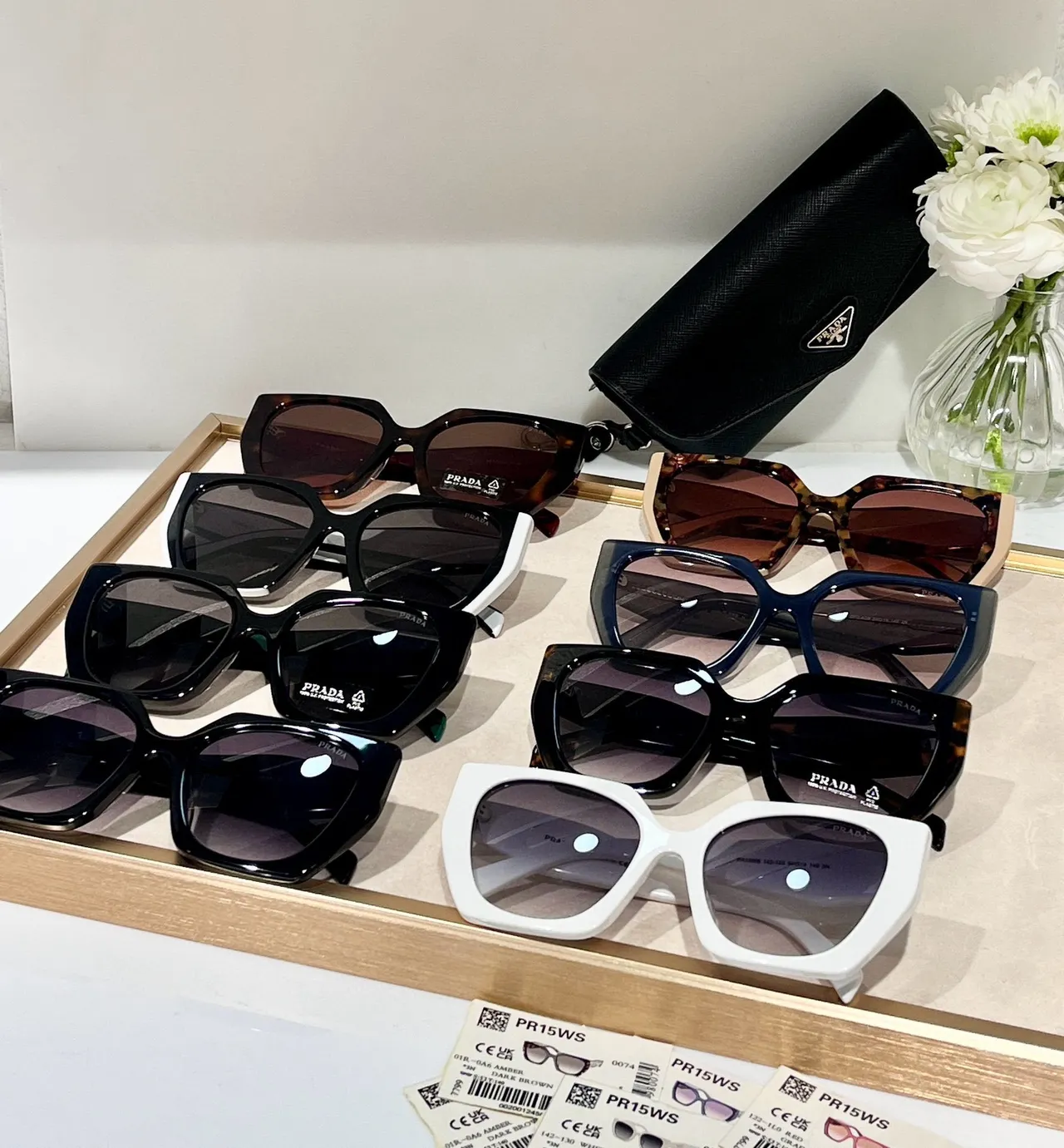 Prada PR15WS Oversized Square Black and Green Marbled Sunglasses 2