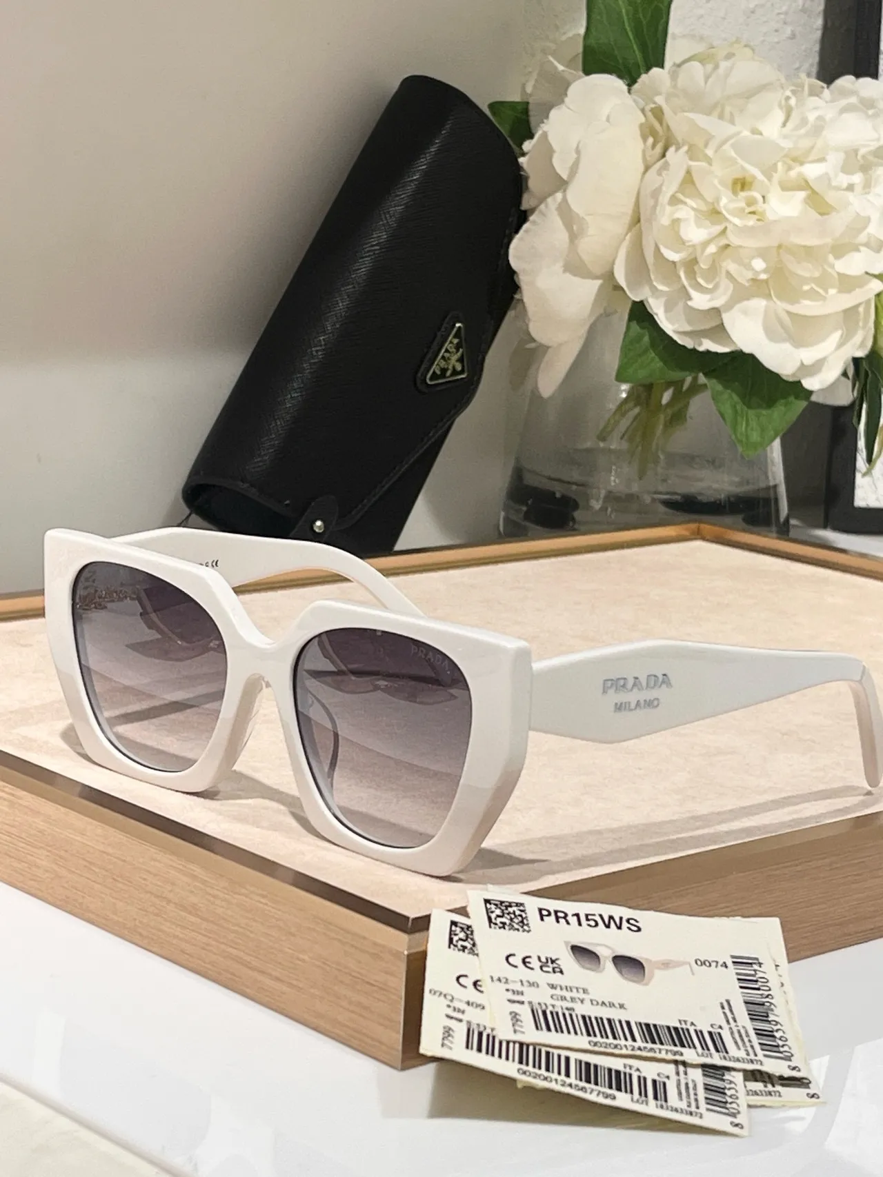 Prada PR15WS Oversized Square Black and Green Marbled Sunglasses 6
