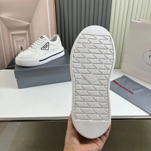 Prada Re-Edition White Leather Platform Lifestyle Sneakers 2