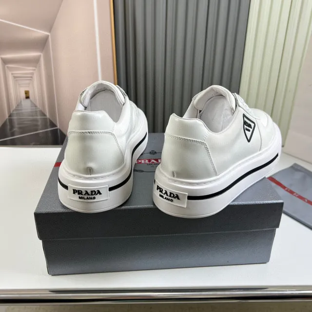 Prada Re-Edition White Leather Platform Lifestyle Sneakers 6