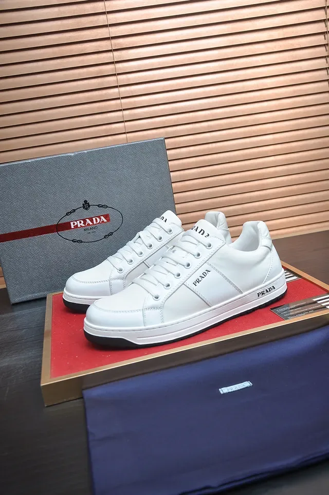 Prada White Leather Lifestyle Sneaker 4