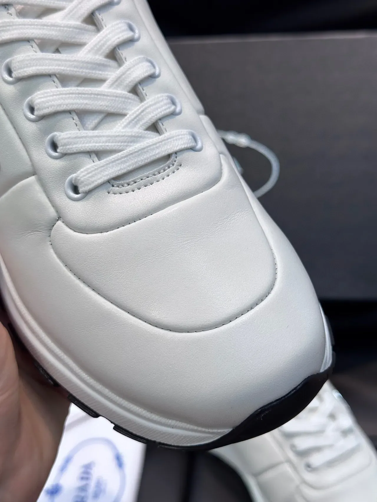 Prada White Leather Lifestyle Sneakers 3