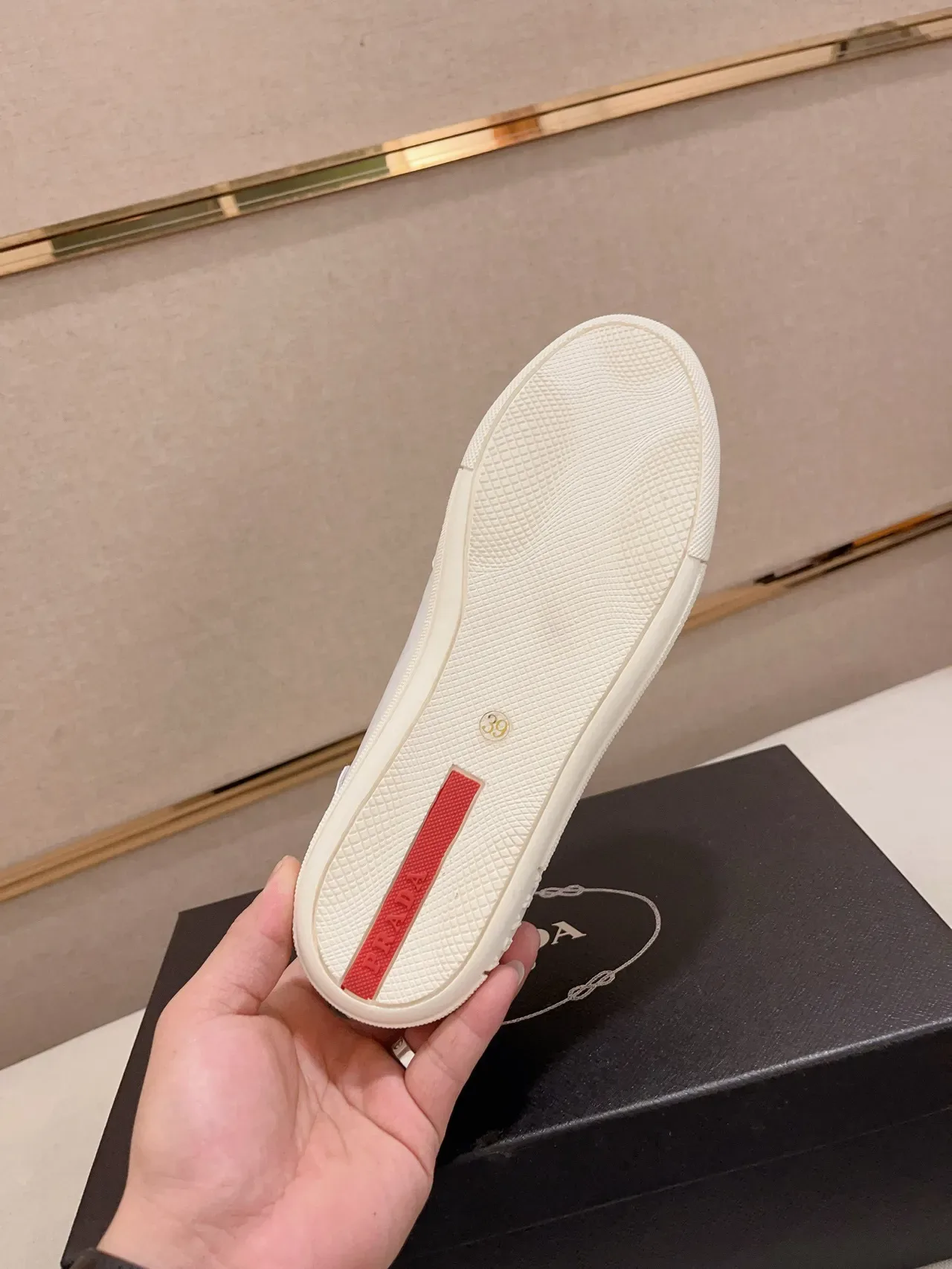 Prada White Low-Top Leather Upper Lifestyle Sneakers 2