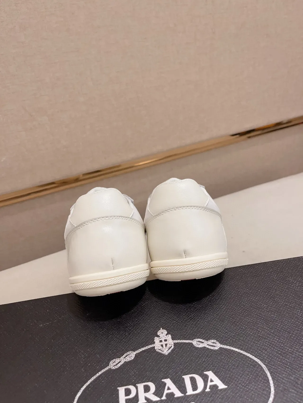 Prada White Low-Top Leather Upper Lifestyle Sneakers 3