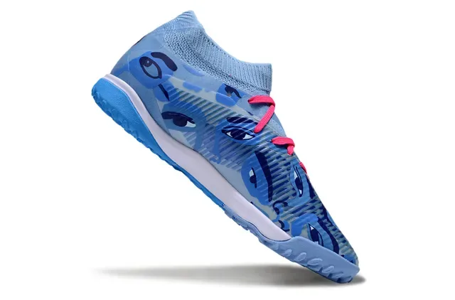 Puma Future Z Blue Pink Sock-Fit Knit Upper Eye Motif Camo Print Turf Soccer Shoes 2