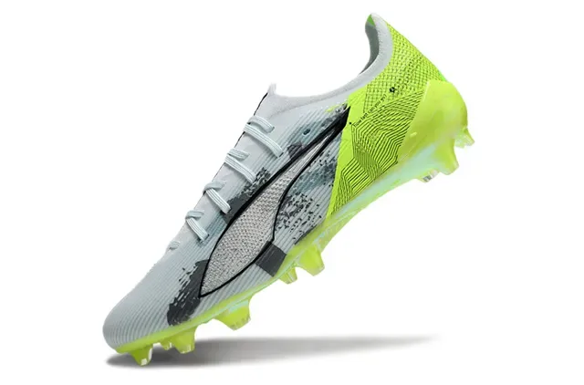 Puma Future Z Green White Low-Cut Bootie Upper Neon Lime Accents Firm-Ground Soccer Shoes 3
