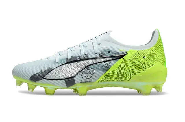 Puma Future Z Green White Low-Cut Bootie Upper Neon Lime Accents Firm-Ground Soccer Shoes 7