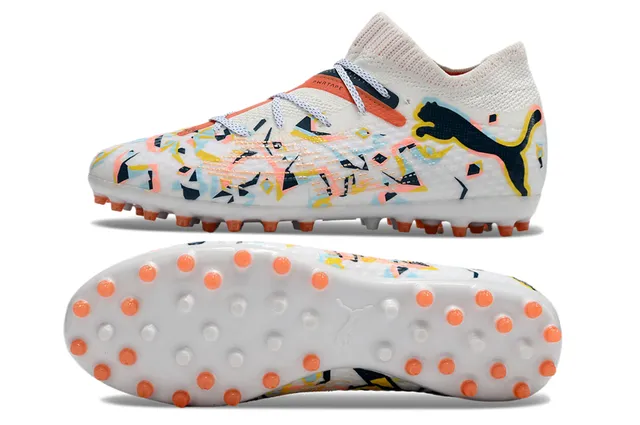 Puma Future Z impressão abstrata multicolor para gramado firme sapatos de futebol 4
