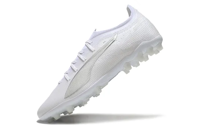 Puma Future Z Parte superior de malha branca língua integrada sapatos de futebol para gramado firme 3