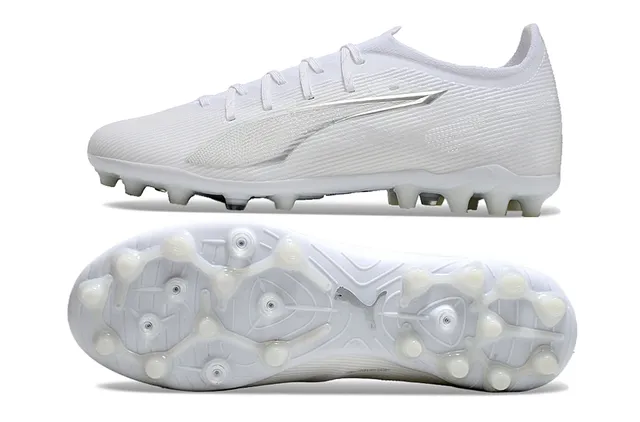Puma Future Z Parte superior de malha branca língua integrada sapatos de futebol para gramado firme 6
