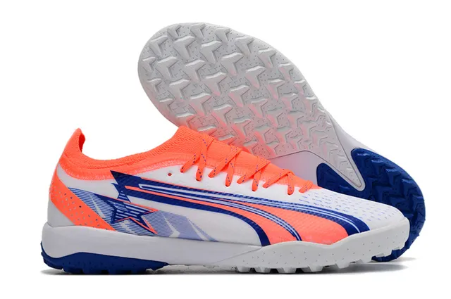 Puma Orange Argent Sock-Fit Knit Upper Low-Profile Studs Turf Chaussures de Football 5