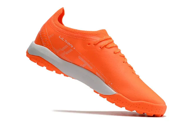 Puma Orange Argent Sock-Fit Knit Upper Low-Profile Studs Turf Chaussures de Football 11