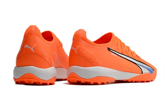 Puma Orange Argent Sock-Fit Knit Upper Low-Profile Studs Turf Chaussures de Football 15