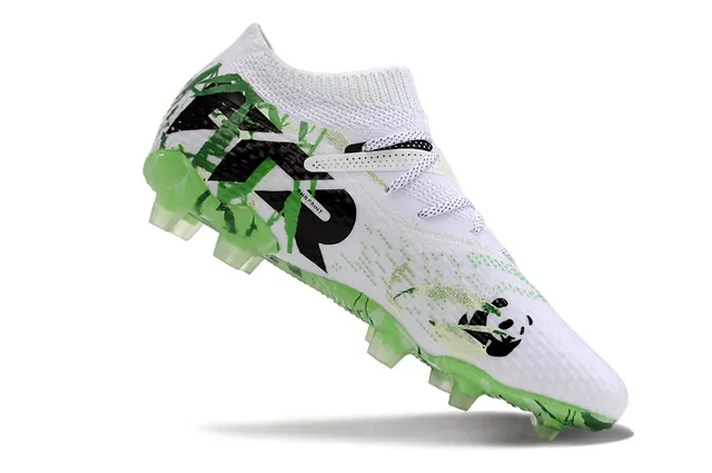 Puma Phantom GT Branco Verde Tricô Gola Alta Laçar Asimétrico Campo Firme Sapatos de Futebol 7