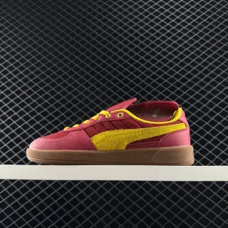 Puma Roma Red Yellow Low-Top Suede-and-Leather Panelled Lifestyle Sneakers