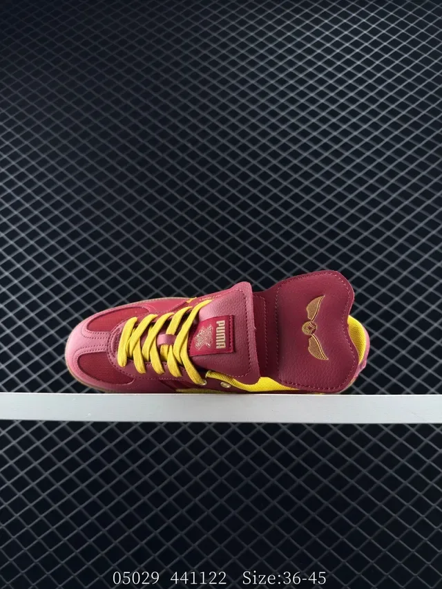 Puma Roma Rouge Jaune Low-Top Suede-et-Cuirs Panneau Lifestyle Sneakers 4