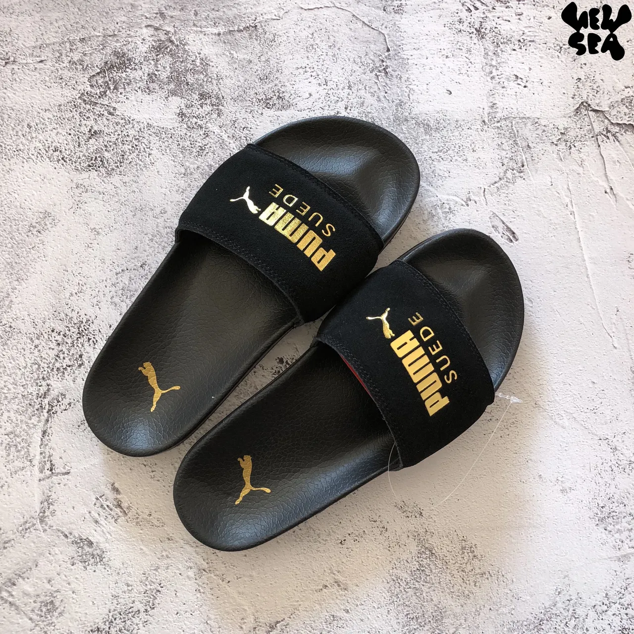 Puma daim Slide Bourgogne Olive Noir Marine Pantoufles 4