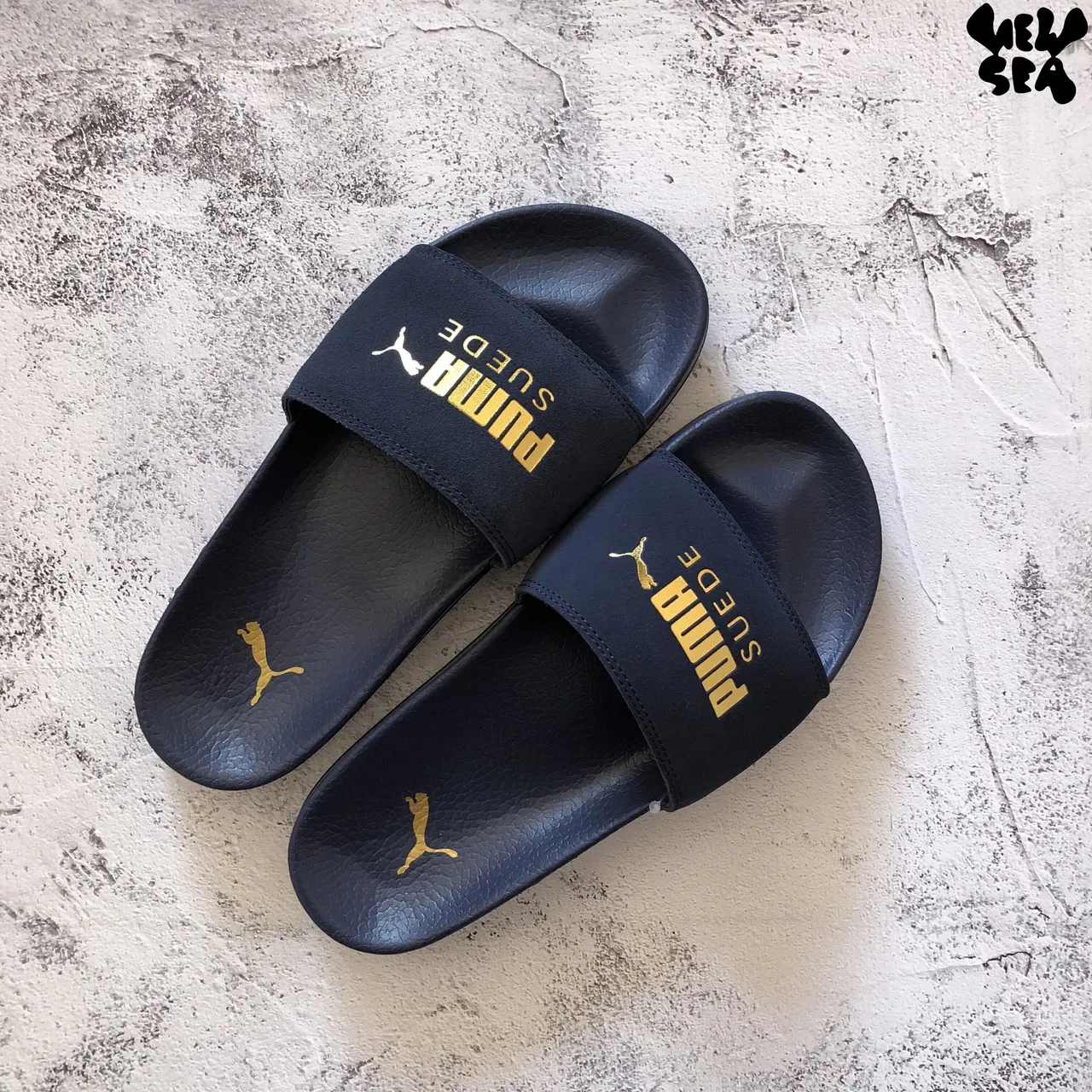Puma daim Slide Bourgogne Olive Noir Marine Pantoufles 5