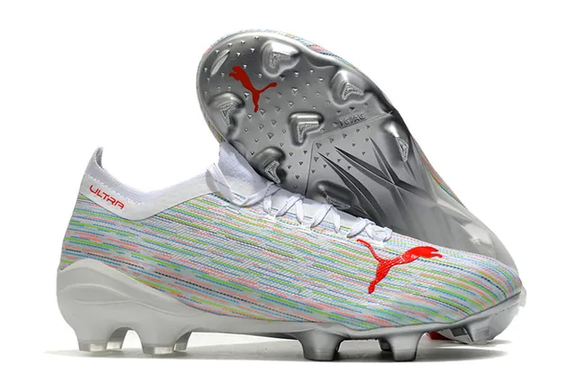 Puma Ultra Multicolor Blanc Haut en Knit Silhouette Low-Cut Superficie Firme Chaussures de Football 1