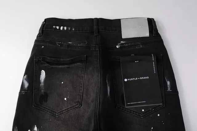 Purple Brand Black White Distressed Denim Paint Splatter Shorts 4
