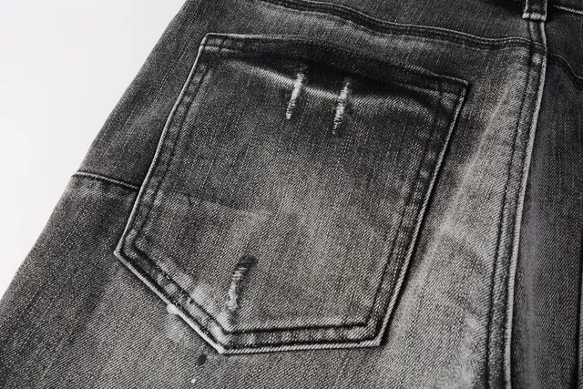 Purple Brand Distressed Paint-Splatter Slim-Fit Jeans 5