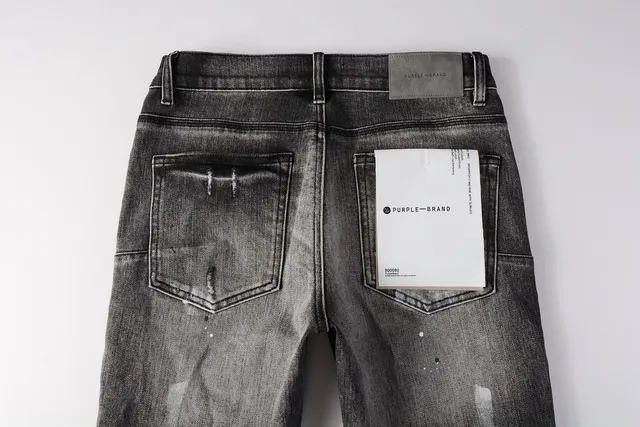 Purple Brand Distressed Paint-Splatter Slim-Fit Jeans 6