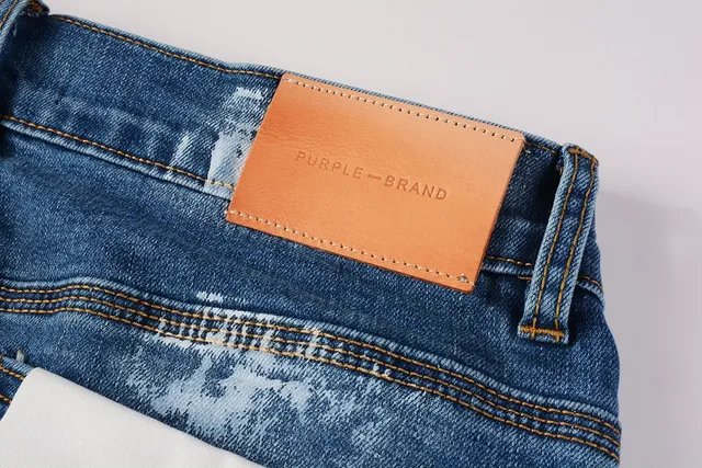 Purple Brand Distressed Paint-Splatter Slim Straight Jeans 4