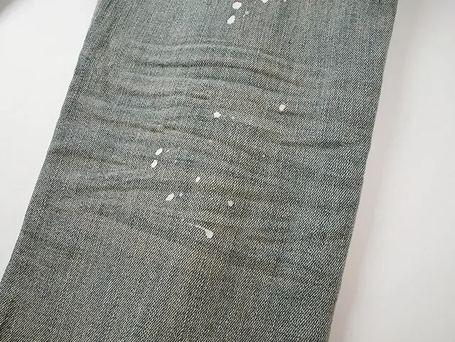 Purple Brand Distressed Paint-Splattered Slim-Fit Light Wash Jeans 7