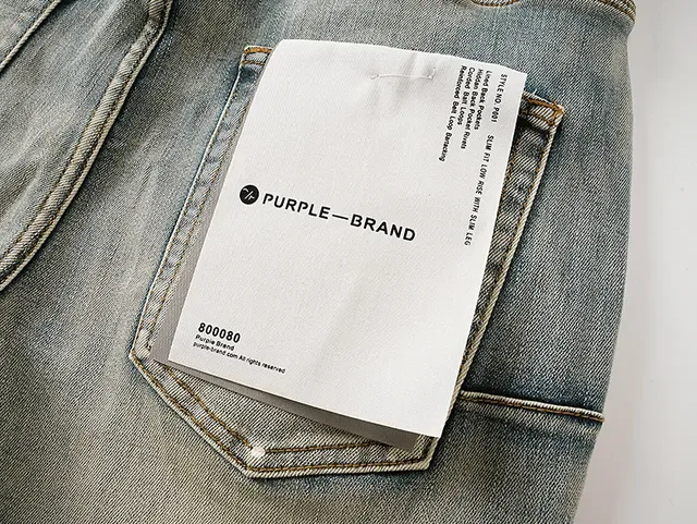 Purple Brand Distressed Paint-Splattered Slim-Fit Light Wash Jeans 8