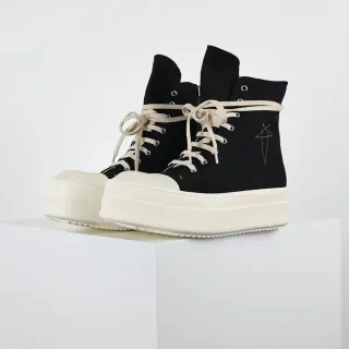 Rick Owens DRKSHDW Geobasket Black Off-White Platform Lifestyle Sneakers