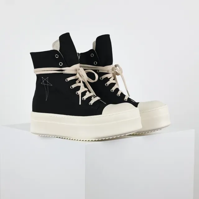 Rick Owens DRKSHDW Geobasket Black Off-White Platform Lifestyle Sneakers 3