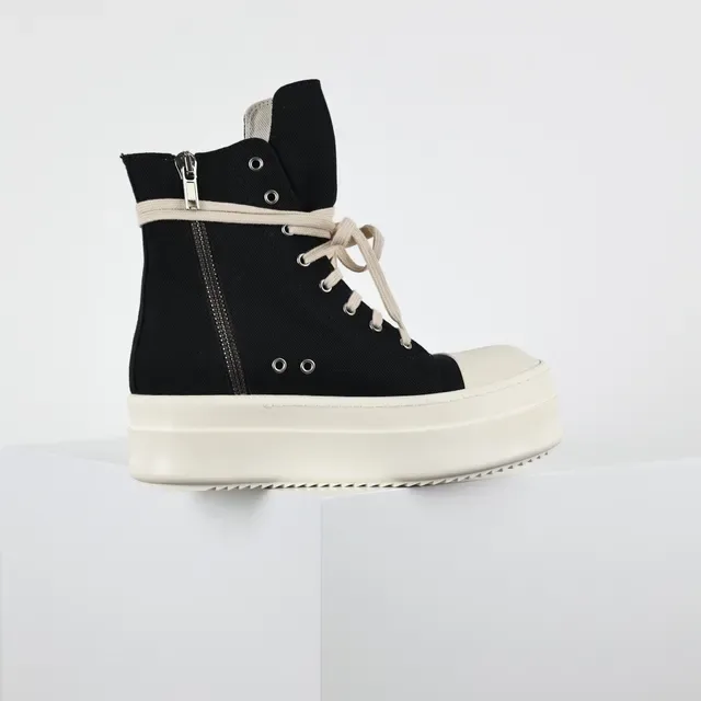 Rick Owens DRKSHDW Geobasket Black Off-White Platform Lifestyle Sneakers 7