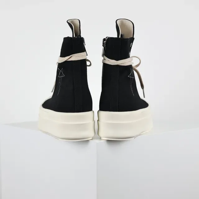 Rick Owens DRKSHDW Geobasket Black Off-White Platform Lifestyle Sneakers 8