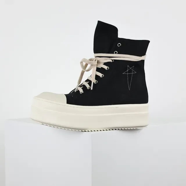 Rick Owens DRKSHDW Geobasket Black Off-White Platform Lifestyle Sneakers 9