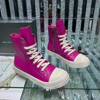 Rick Owens DRKSHDW Geobasket Magenta and Cream Lifestyle Sneakers