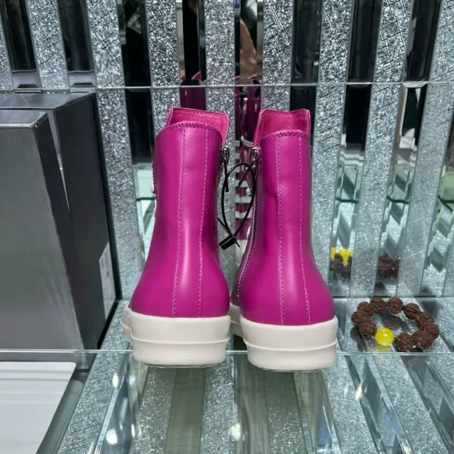 Rick Owens DRKSHDW Geobasket Magenta and Cream Lifestyle Sneakers 2