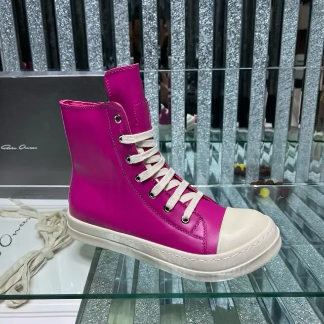 Rick Owens DRKSHDW Geobasket Magenta and Cream Lifestyle Sneakers 3